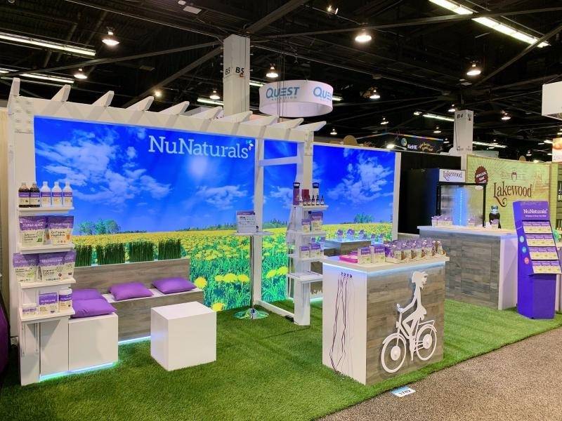 NuNaturals ten by twenty custom exhibit display