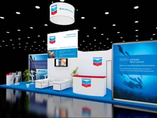 chevron ten by thirty custom exhibit display